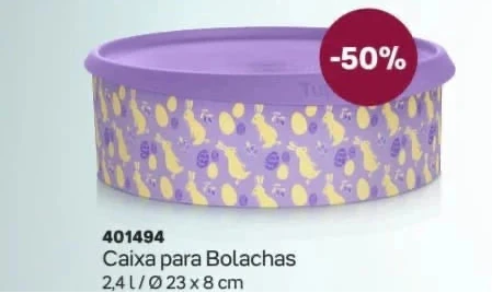 Caixa para Bolachas Lilás com coelhos