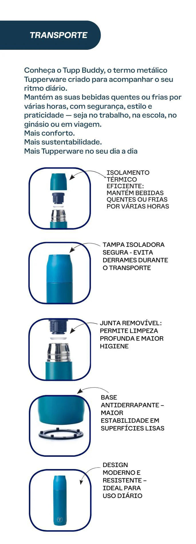 Garrafa Térmica 520ml (Azul ou Salmão)