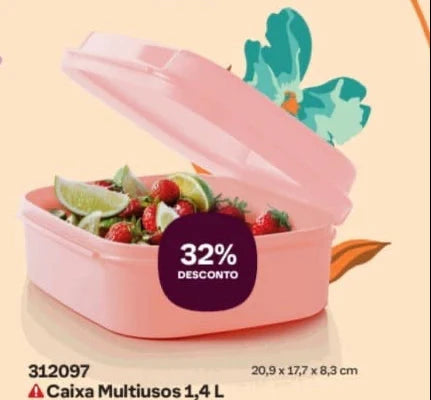 Caixa multiuso Rosa 1,4L